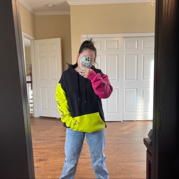 Retro Vibes Color Block Hoodie - Picture 1 of 12